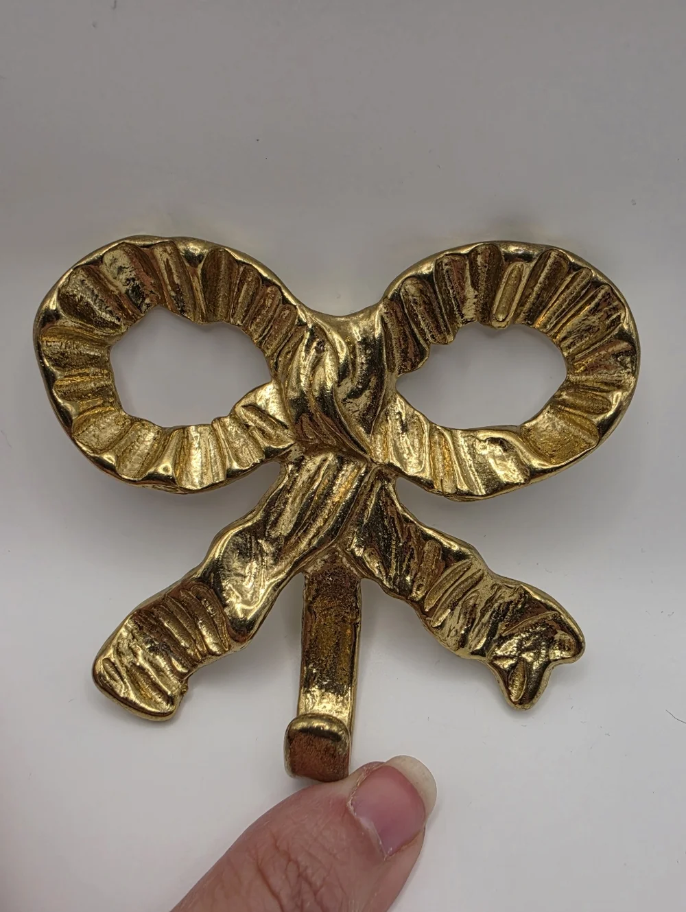 Gold Brass Bow-Knot Wall Hook Coquette Cottagecore Decor Vintage Boho